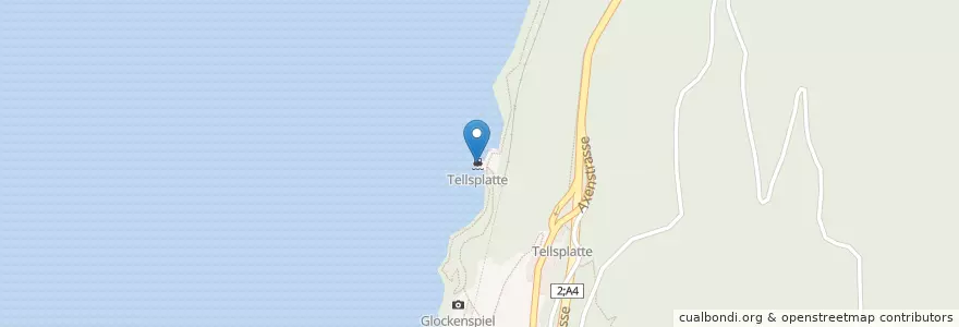 Mapa de ubicacion de Tellsplatte en Suiza, Uri, Sisikon.