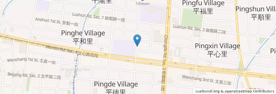 Mapa de ubicacion de 美又美 en تايوان, تاي شانغ, 北屯區.