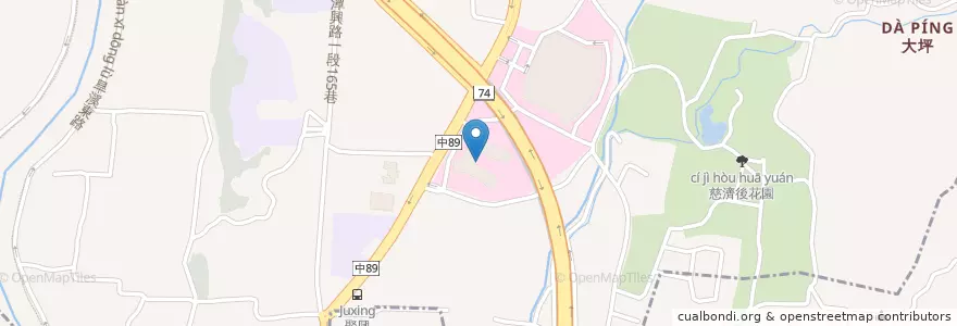 Mapa de ubicacion de 第二院區光暢廚坊 en Taiwan, Taichung.