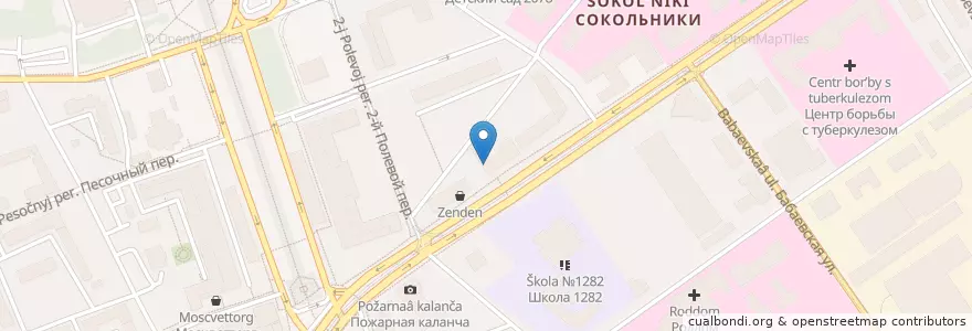 Mapa de ubicacion de Жар-птица en Rusland, Centraal Federaal District, Moskou, Восточный Административный Округ, Район Сокольники.