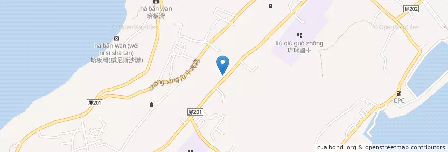 Mapa de ubicacion de 天仙宮 en Taiwan, 臺灣省, 屏東縣, 琉球鄉.