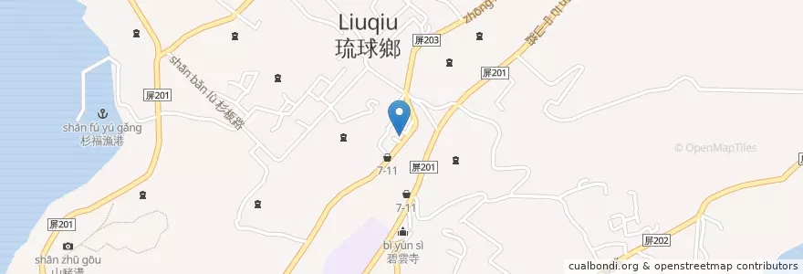 Mapa de ubicacion de 琉球教會 en Taiwan, Taiwan, Landkreis Pingtung, Xiaoliuqiu.
