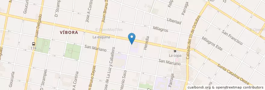 Mapa de ubicacion de Mariana Grajales en 쿠바, La Habana, Diez De Octubre.