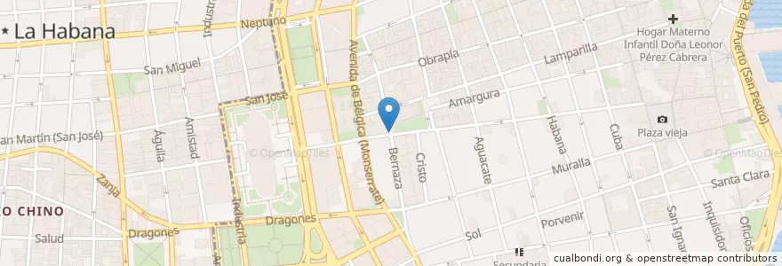 Mapa de ubicacion de 카페 크리스또 en 쿠바, La Habana, La Habana Vieja.