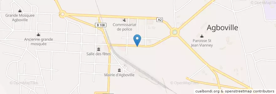 Mapa de ubicacion de Institution de Formation de d'Éducation Féminine d'Agboville en Ivoorkust, Lagunes, Agnéby-Tiassa.
