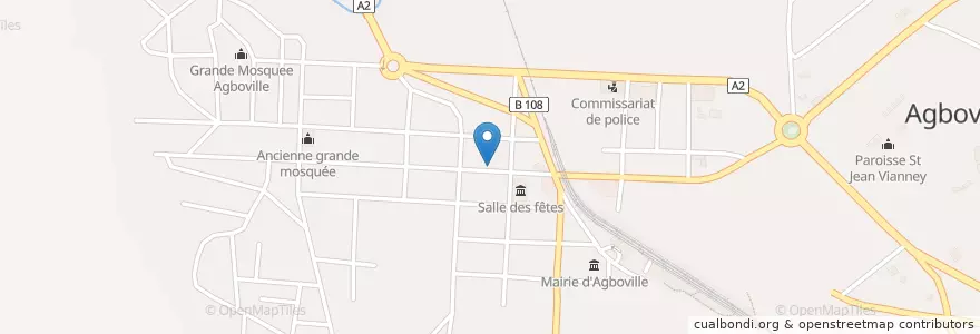 Mapa de ubicacion de Grande Pharmacie Commerce en Кот-Д’Ивуар, Lagunes, Agnéby-Tiassa.
