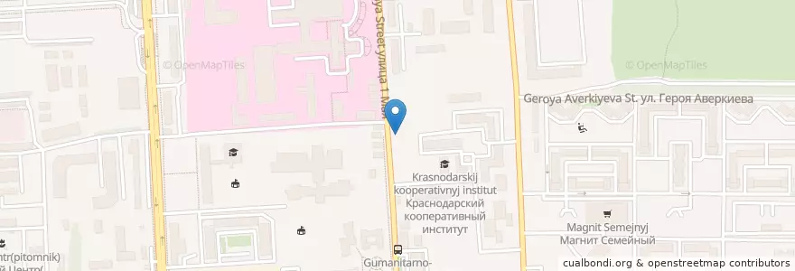 Mapa de ubicacion de Зелёный кот en Rusia, Южный Федеральный Округ, Краснодарский Край, Городской Округ Краснодар.
