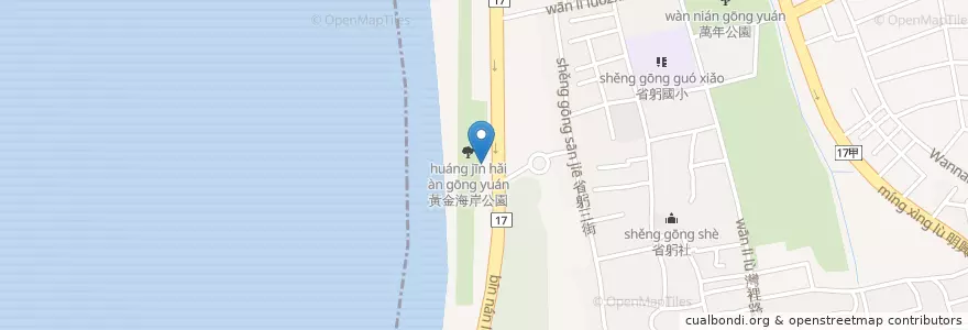 Mapa de ubicacion de 黃金海岸站 en 台湾, 台南市, 南区.