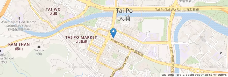 Mapa de ubicacion de 永發茶餐廳 en چین, هنگ‌کنگ, گوانگ‌دونگ, 新界 New Territories, 大埔區 Tai Po District.
