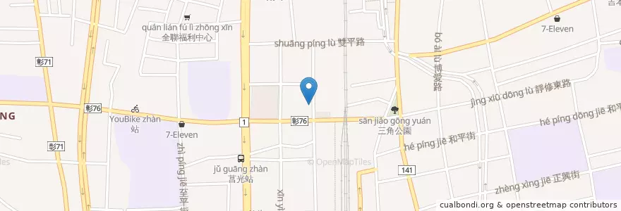 Mapa de ubicacion de 弘爺漢堡 en Taiwán, Provincia De Taiwán, Condado De Changhua, 員林市.