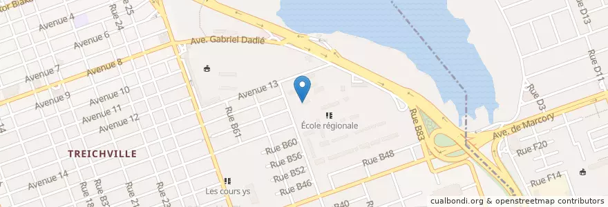 Mapa de ubicacion de Epp Lagune en Elfenbeinküste, Abidjan, Treichville.