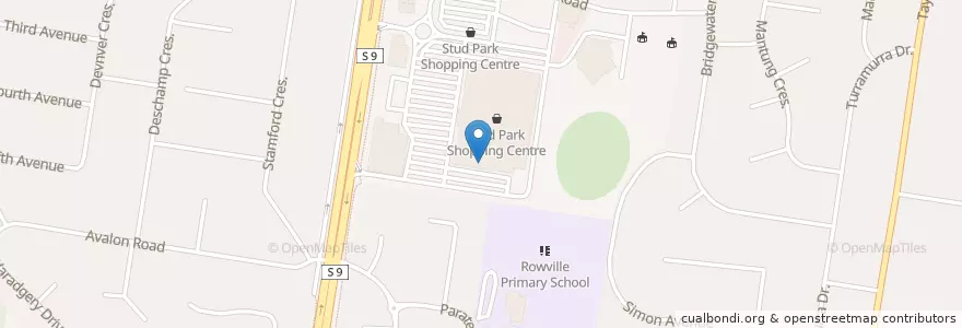 Mapa de ubicacion de Stud Park Fish and Chips en Avustralya, Victoria, City Of Knox.