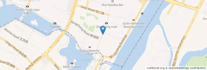 Mapa de ubicacion de 畔街酒吧 en 中国, 広西チワン族自治区, 桂林市.