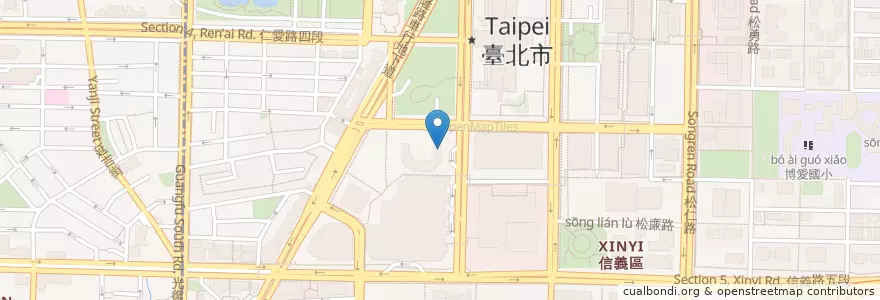Mapa de ubicacion de 凱悅廳 en تايوان, تايبيه الجديدة, تايبيه, 信義區.