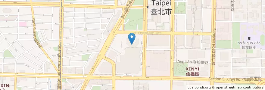 Mapa de ubicacion de 雲錦中餐廳 en تايوان, تايبيه الجديدة, تايبيه, 信義區.