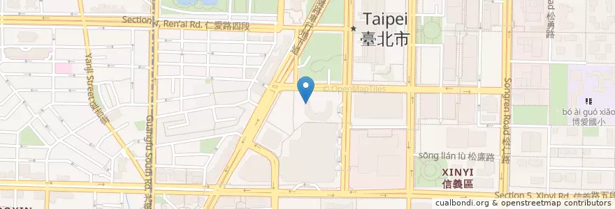 Mapa de ubicacion de 寶艾西餐廳 en 台湾, 新北市, 台北市, 信義区.