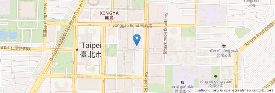 Mapa de ubicacion de 寒舍食譜 en 타이완, 신베이 시, 타이베이시, 신이 구.