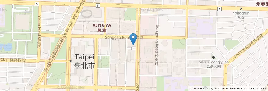 Mapa de ubicacion de ChocoArt巧克光廊 en 臺灣, 新北市, 臺北市, 信義區.