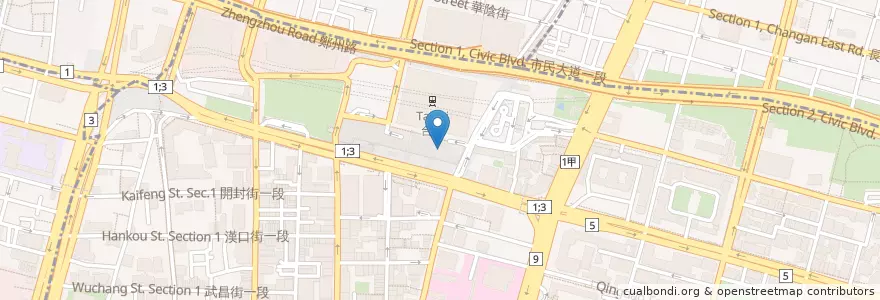 Mapa de ubicacion de 菘麵坊 en 臺灣, 新北市, 臺北市, 中正區.