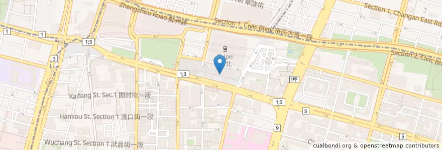 Mapa de ubicacion de Sushi Motto en Taiwan, 新北市, Taipei, 中正區.