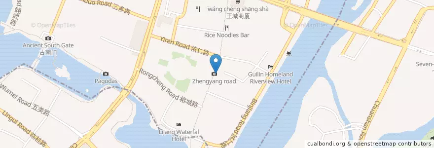 Mapa de ubicacion de 老陈记 en 중국, 광시 좡족 자치구, 桂林市, 秀峰区.