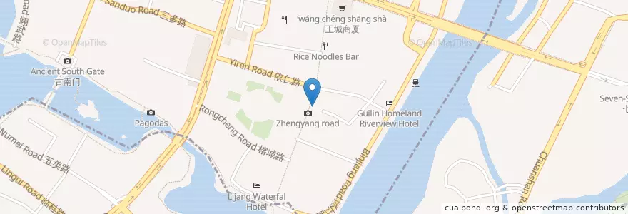 Mapa de ubicacion de 偶遇咖啡 en China, Guangxi, Guilin, Xiufeng District.