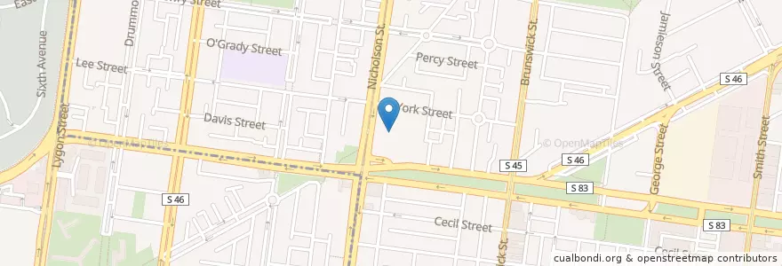 Mapa de ubicacion de St Brigid's Church en Австралия, Виктория, City Of Yarra.