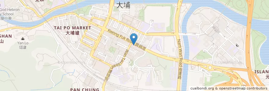 Mapa de ubicacion de 新海棠茶餐廳 en الصين, هونغ كونغ, غوانغدونغ, الأقاليم الجديدة, 大埔區 Tai Po District.