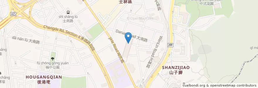 Mapa de ubicacion de 地下美食街 en 臺灣, 新北市, 臺北市, 士林區.