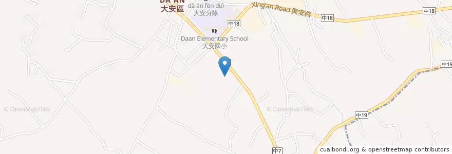 Mapa de ubicacion de Gogoro 電池交換站 en 臺灣, 臺中市, 大安區.
