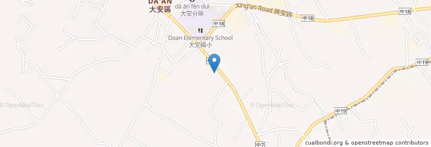Mapa de ubicacion de 中油直營加油站 en Taiwan, Taichung, 大安區.