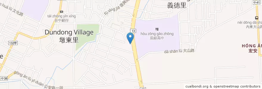 Mapa de ubicacion de Gogoro 電池交換站 en Taiwan, 臺中市, 后里區.