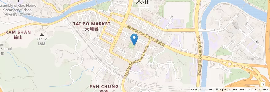 Mapa de ubicacion de 海天堂 en Chine, Hong Kong, Guangdong, Nouveaux Territoires, 大埔區 Tai Po District.
