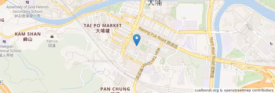 Mapa de ubicacion de 龍津美食 en 中国, 香港, 广东省, 新界, 大埔區.