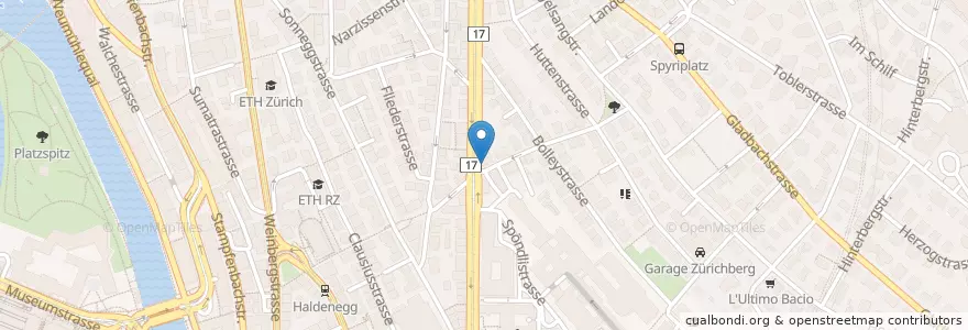 Mapa de ubicacion de Ristorante Al Forno da Angelo en Switzerland, Zurich, District Zurich, Zurich.