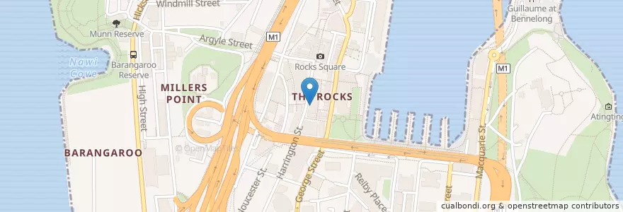 Mapa de ubicacion de Starbucks en Australien, Neusüdwales, Council Of The City Of Sydney, Sydney.