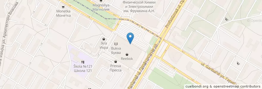 Mapa de ubicacion de Россельхозбанк en Rússia, Distrito Federal Central, Москва, Юго-Западный Административный Округ, Обручевский Район.