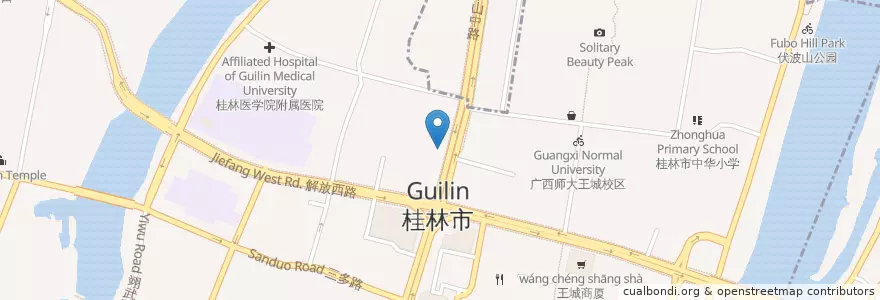 Mapa de ubicacion de 麦当劳 en 中国, 广西壮族自治区, 桂林市, 秀峰区.