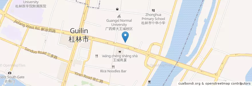 Mapa de ubicacion de 汉堡王 en 中国, 广西壮族自治区, 桂林市, 秀峰区.