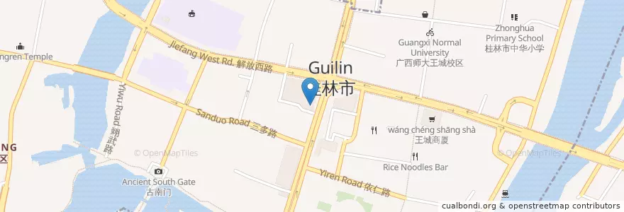 Mapa de ubicacion de Starbucks en China, Quancim, 桂林市, 秀峰区.