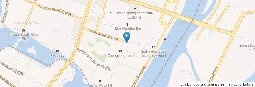 Mapa de ubicacion de 崇善米粉 en China, Guangxi, 桂林市, 秀峰区.
