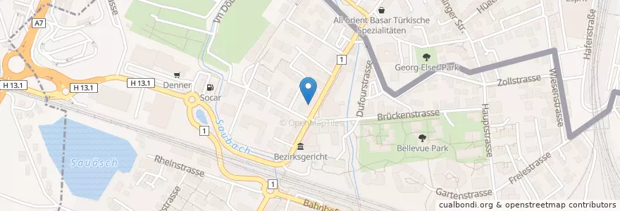 Mapa de ubicacion de Don John en Schweiz/Suisse/Svizzera/Svizra, Thurgau, Bezirk Kreuzlingen, Kreuzlingen.