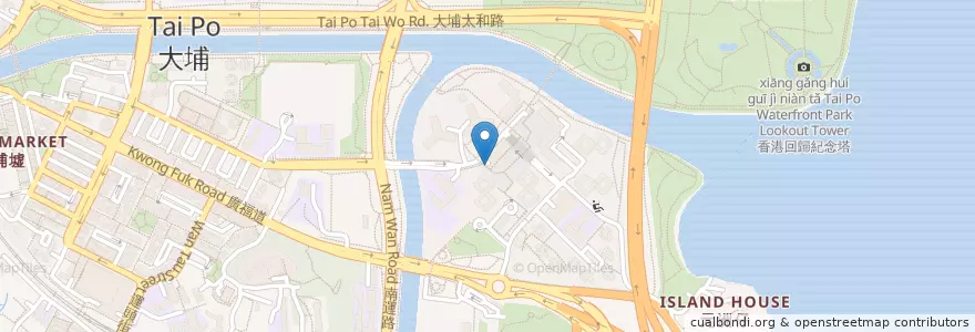 Mapa de ubicacion de 名世補習社 en China, Hongkong, Guangdong, New Territories, 大埔區 Tai Po District.