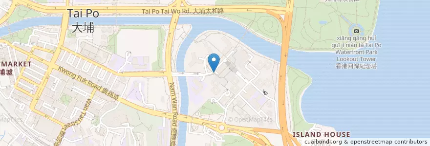 Mapa de ubicacion de 學而補習學校 (廣福) en Chine, Hong Kong, Guangdong, Nouveaux Territoires, 大埔區 Tai Po District.