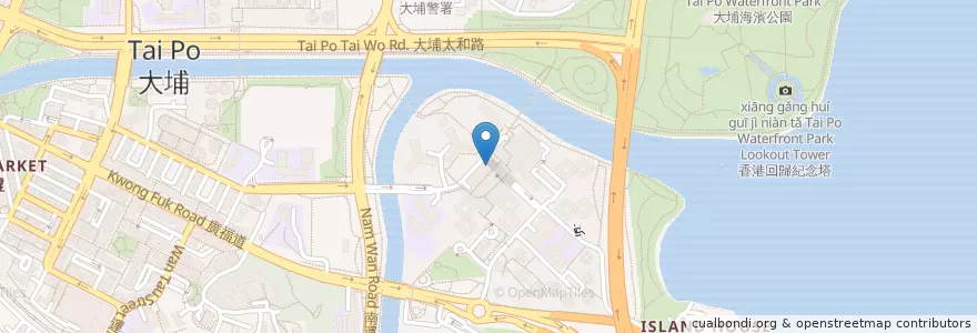 Mapa de ubicacion de 盈柏中醫診所(廣福) Cedar Chinese Medicine Clinic (Kwong Fuk) en China, Hong Kong, Cantão, Novos Territórios, 大埔區 Tai Po District.