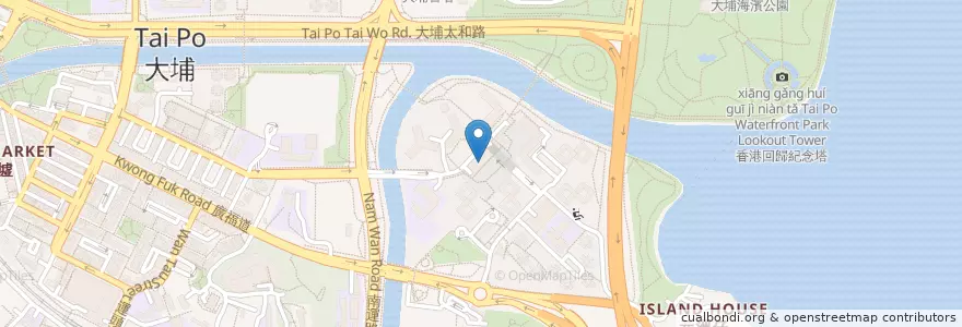 Mapa de ubicacion de 祥滿葯行 Cheung Moon Medicine Company en China, Hong Kong, Cantão, Novos Territórios, 大埔區 Tai Po District.
