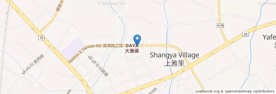Mapa de ubicacion de Gogoro 電池交換站 en تايوان, تاي شانغ, 大雅區.