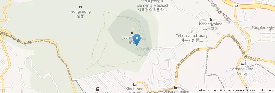 Mapa de ubicacion de 정릉 관리사무소 en Corea Del Sud, Seul, 성북구, 정릉2동.