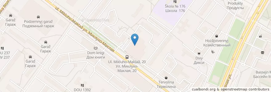 Mapa de ubicacion de Нескафе en Rússia, Distrito Federal Central, Москва, Юго-Западный Административный Округ, Район Коньково.