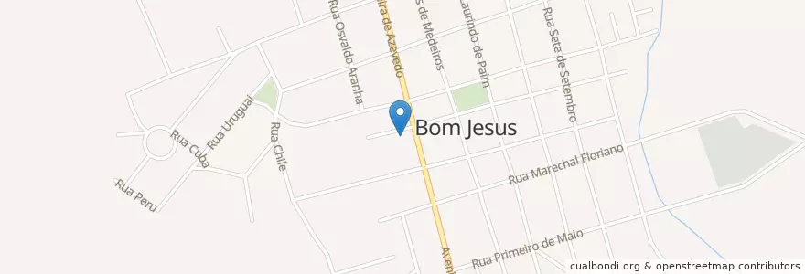 Mapa de ubicacion de Prefeitura Municipal de Bom Jesus en Brasil, Região Sul, Rio Grande Do Sul, Região Geográfica Intermediária De Caxias Do Sul, Região Geográfica Imediata De Vacaria, Bom Jesus.